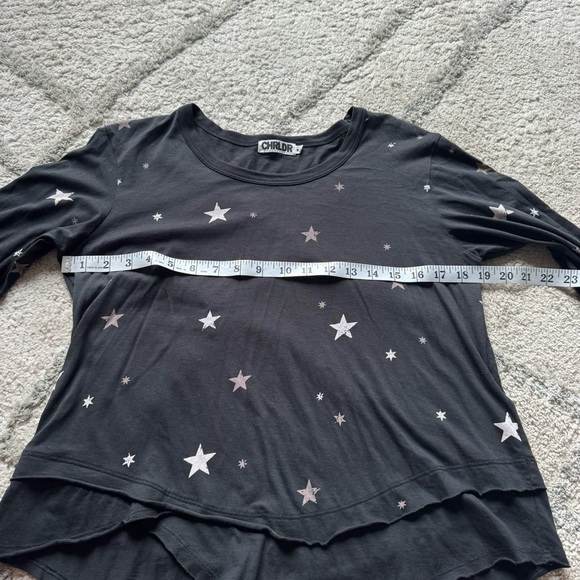 CHRLDR Star Print top Long Sleeve Tee pima cotton star print medium - Picture 4 of 8